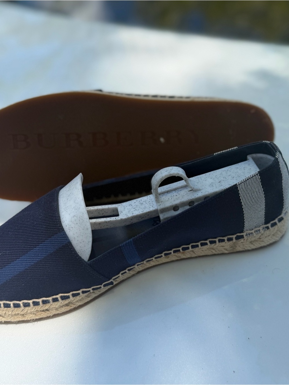 Burberry Navy and Indigo Canvas House Check Espadrilles - Picture 12 of 12